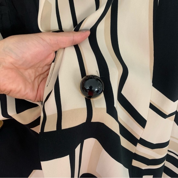 French Designer Weill Black Cream Abstract Modernist Tailored Blazer Archival - Picture 2 of 10